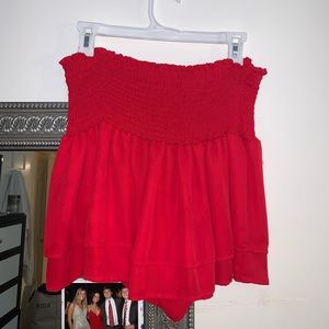 Bright Red Skort
